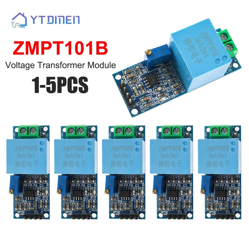 ZMPT101B Unidirectional AC Voltage Sensor Module 0-250V Analog/Digital Output for Single-Phase Transformer & Arduino
