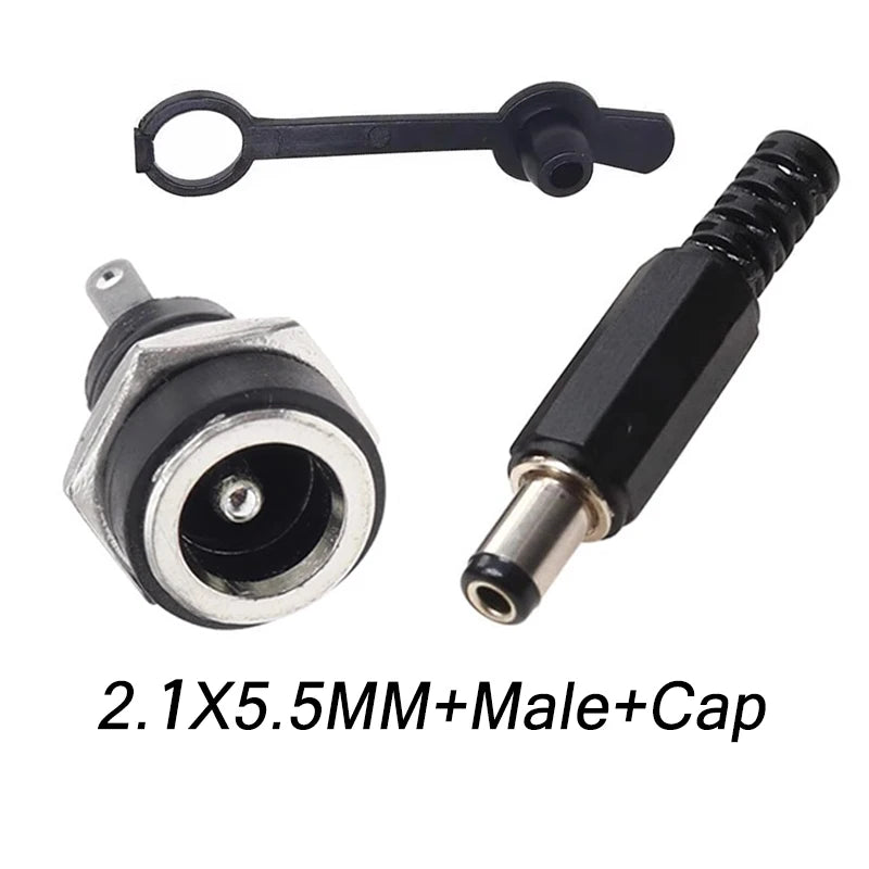 10/50/200Pcs DC-022B DC Power Socket 5.5x2.1/2.5mm Panel Mount Female Jack Socket  DC Connector DC022B