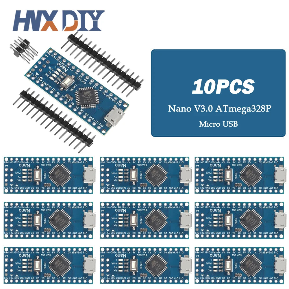 1-10pcs For Nano V3.0 Micro Controller Module ATmega328P Module Nano Board CH340 USB Cable Compatible with Arduino Nano V3.0