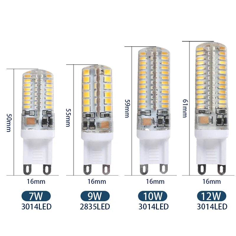 6pcs/lot G9 LED Lamp 7W 9W 10W 12W Corn Bulb AC 220V-240V SMD 2835 3014 Leds Lampada Led Light 360 Degrees Replace Halogen Lamp