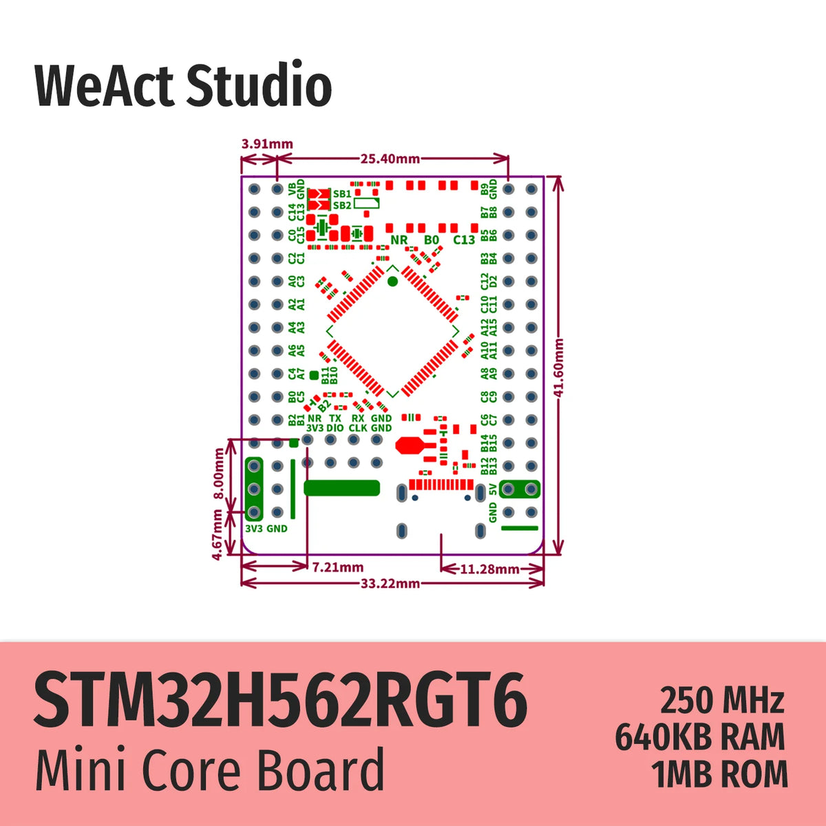 WeAct STM32H562RGT6 STM32H562RG STM32H562 STM32H5 STM32 Core Board Demo Board