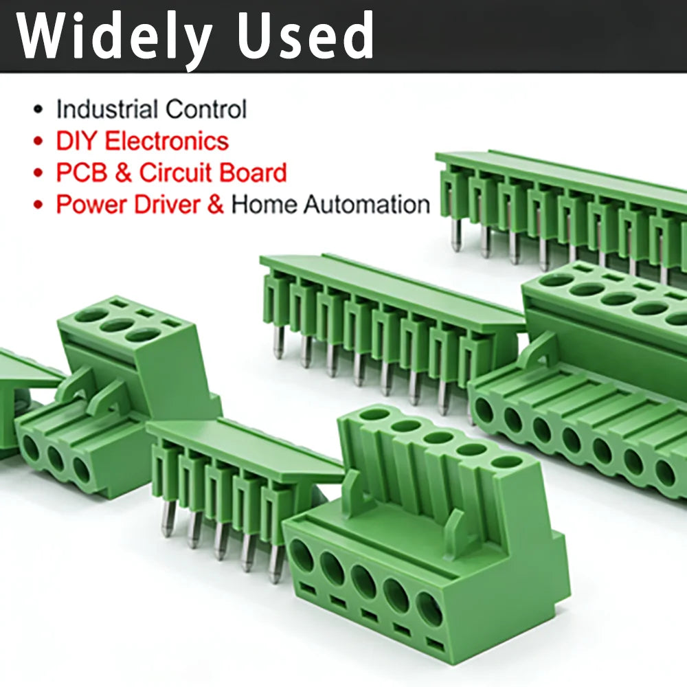5Pair 5.08mm Pitch 2EDG Straight Pin PCB Screw Terminal Block 2/3/4/5/6/7/8/9/10/12Pin 300V 10A Wire Connector Plug-in Socket