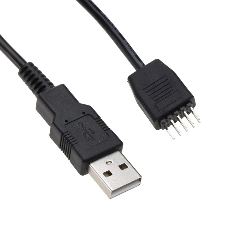 9 pin USB Header to USB Cable, USB 2.0 Type A Male to 9 Pin Male Motherboard Cable Cord P9JB