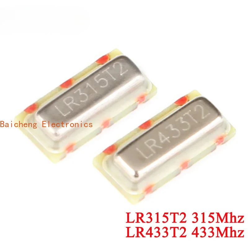 50pcs LR315T2 315Mhz LR433T2 433Mhz SMD Crystal Oscillator Sound Table Quartz Resonator 7*3 3Pin 315.00 433.92 mhz