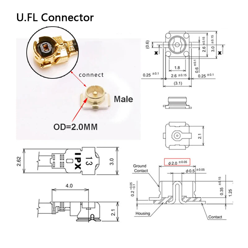 10PCS OEM Full Band 5G 4G LTE 3G GSM 600~6000Mhz WIFI built in PCB FPC Antenna Wifi antenna omnidirecational IPX/U.FL connector