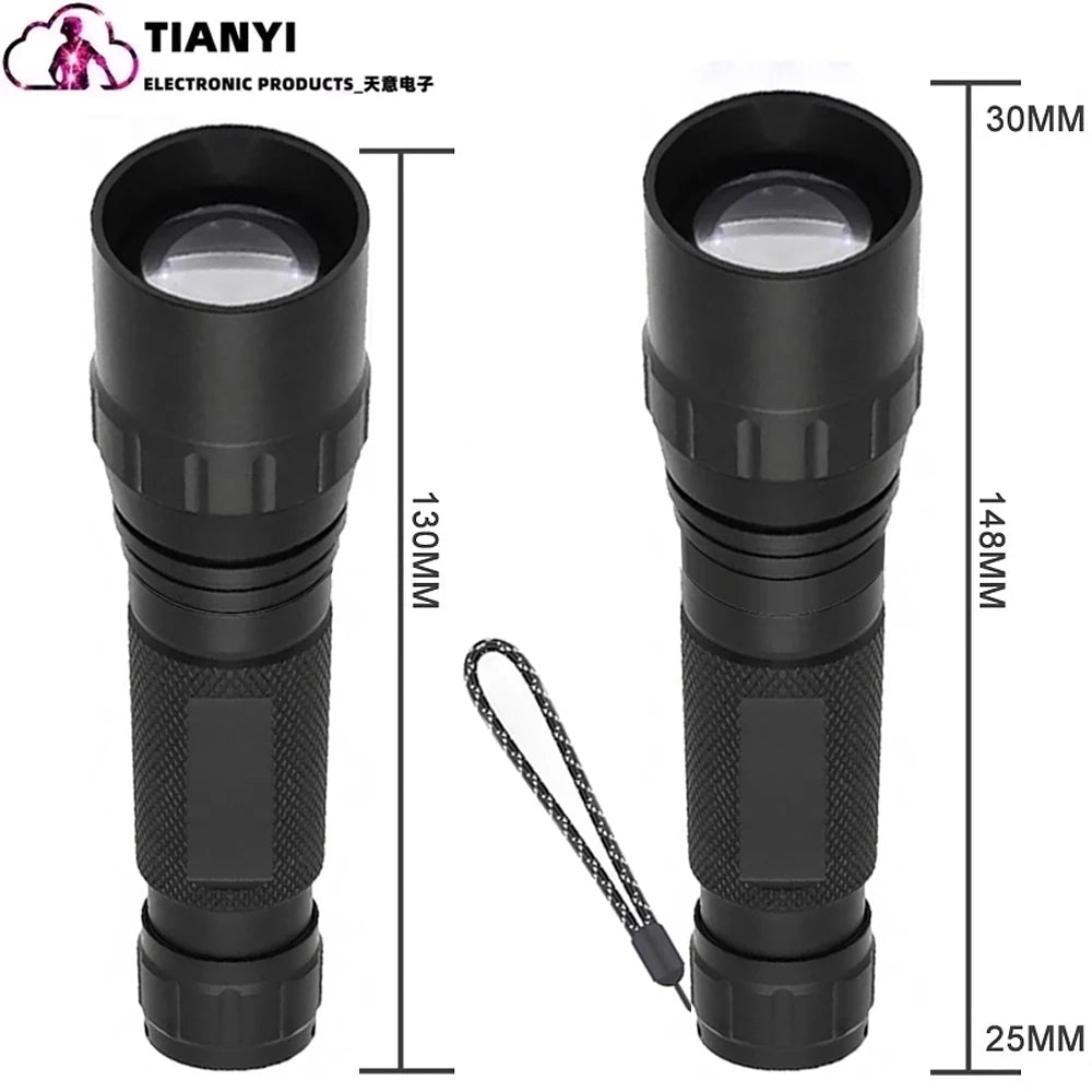 Zoomable LED Infrared Tactical Flashlight Night Vision Rechargeable Waterproof Hunting Torch 850nm/940nm IR Flashlight
