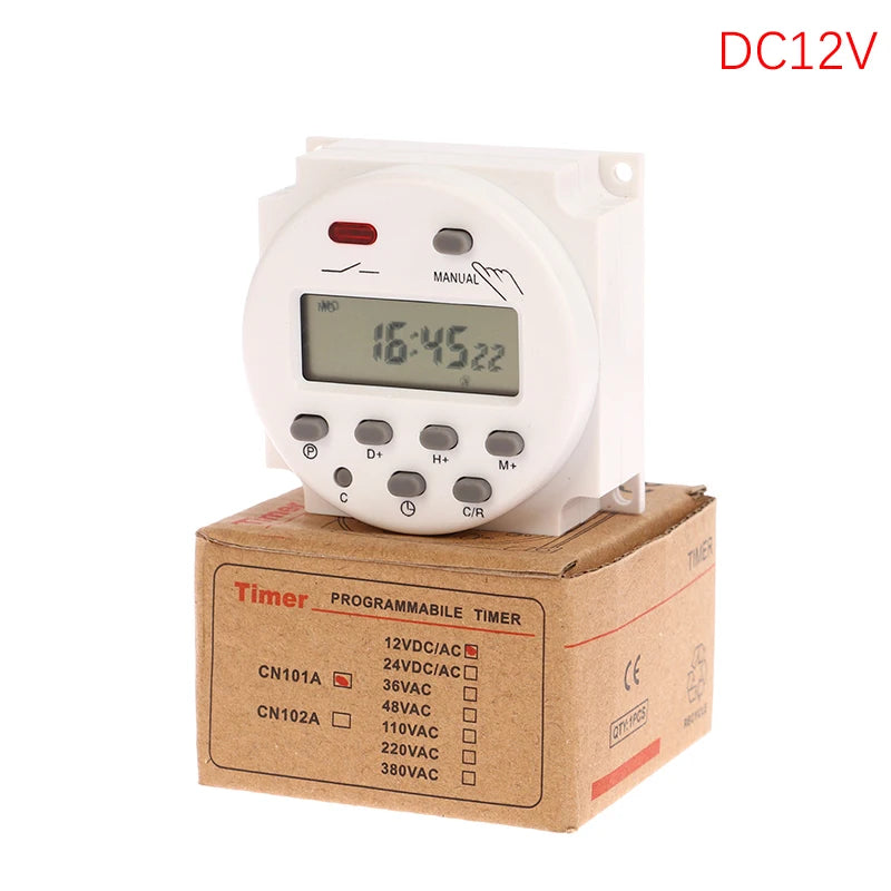 1Pc 12V 24V 110V 220V CN101A Digital LCD Power Timer Programmable Time Switch Relay CN101 Timer Switch Power Timer