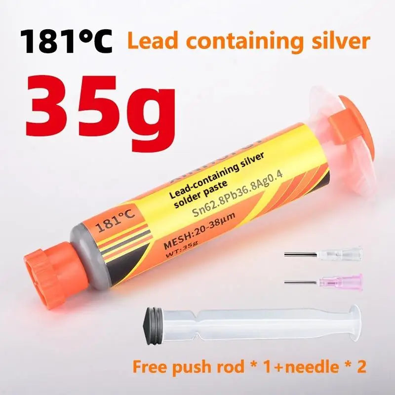 Lead-containing And 181-degree Silver-bearing Solder Paste For Syringe Soldering Applied In SMT (Surface Mount Technology) Chip