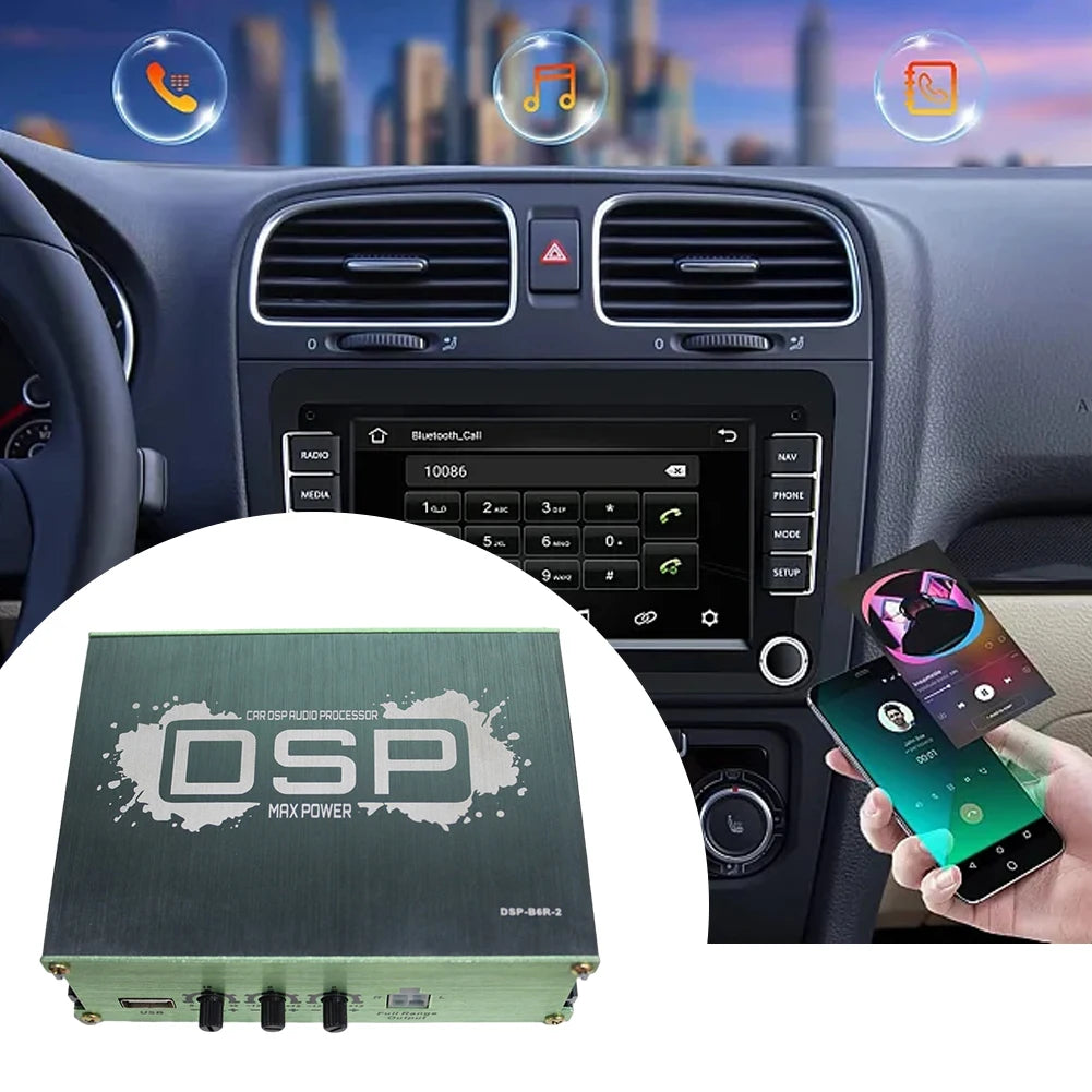 Car DSP Digital Audio Processor Support APP Control DSP Car Power Amplifier 6-Channel Output Audio Digital Sound Processor