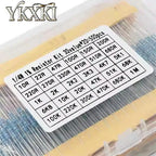 300pcs 600pcs 820pcs 1/4W 1% Metal Film Resistors Kit 10R Ohm ~1M Ohm 30Values 41Values Electronic Components Kit