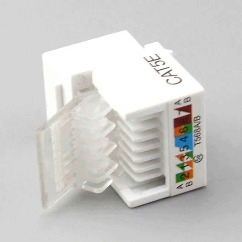 10Pcs RJ45 CAT5e Ethernet Network Keystone JackClip Module Wall Plug Connector-F(x)