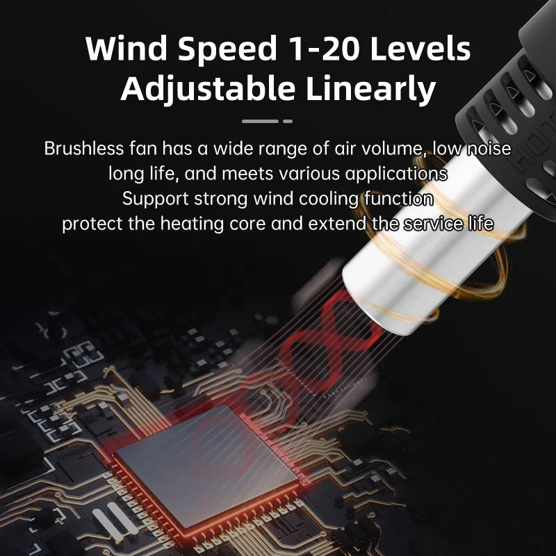 ALIENTEK H550 Hot Air Gun Adjustable Handheld Heat Gun 550W Electric Digital Temperature Heating Fast Soldering Station Tool