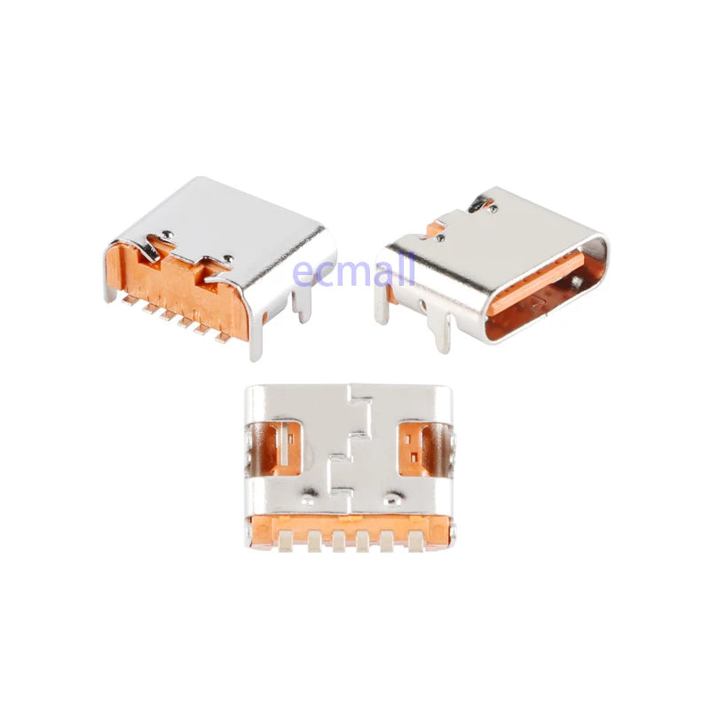 10Pcs USB Connector Type C Female Charging Port Jack 2/6/16 Pin Type-C Socket PCB Soldering SMD SMT DIY Repair Type C Adapter