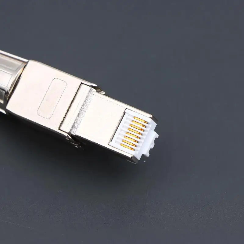 1Pc Zinc Alloy Shielded Ethernet Termination Plugs Cat7 Cat6A Cat8 RJ45 Connector Tool-Free