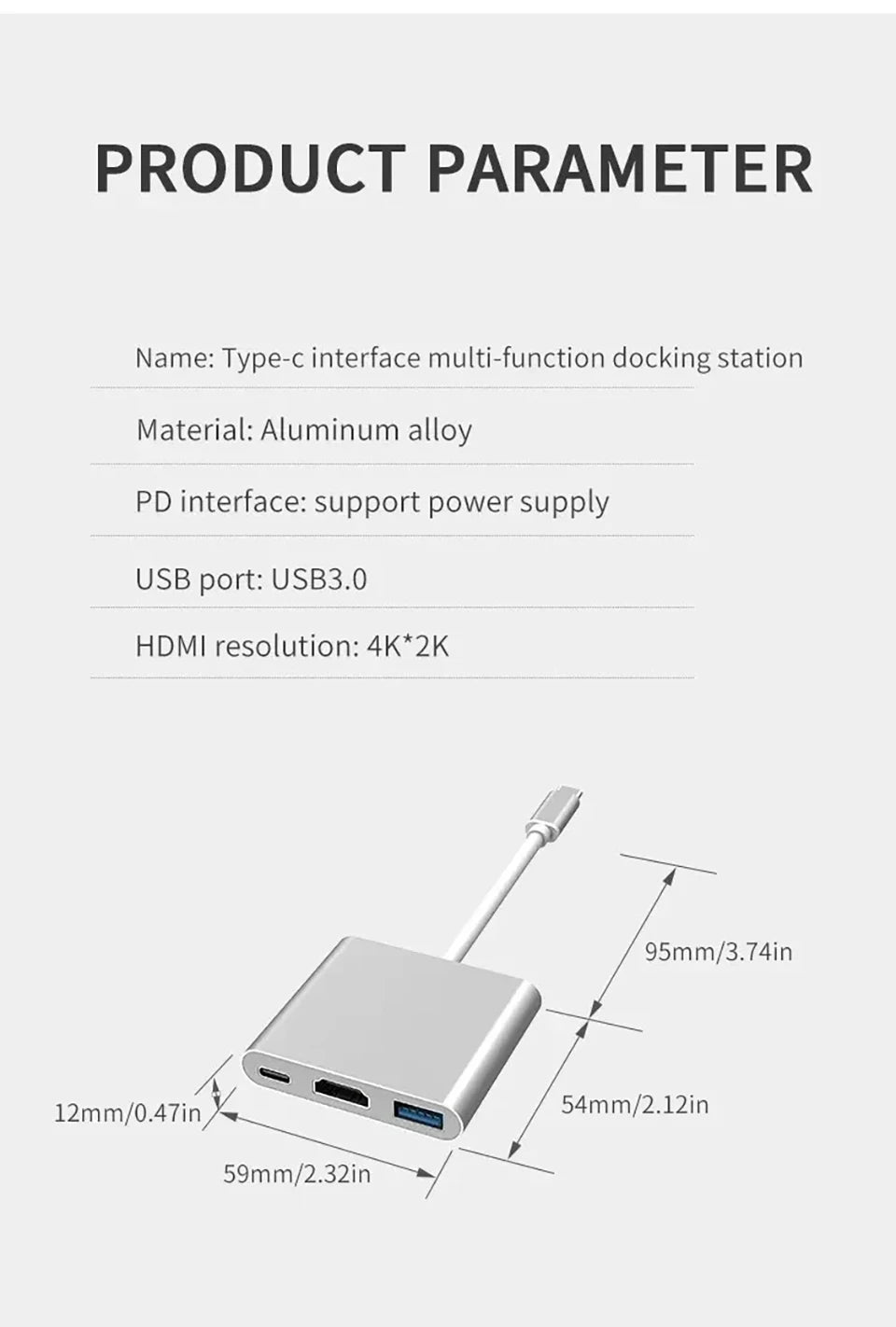 3 IN 1 3.0 USB Multi-function HUB For Samsung Galaxy S23 S22 Ultra Type-C To HDMI Adapter Note 20 10 iPhone 15 16 5G OTG Adapter
