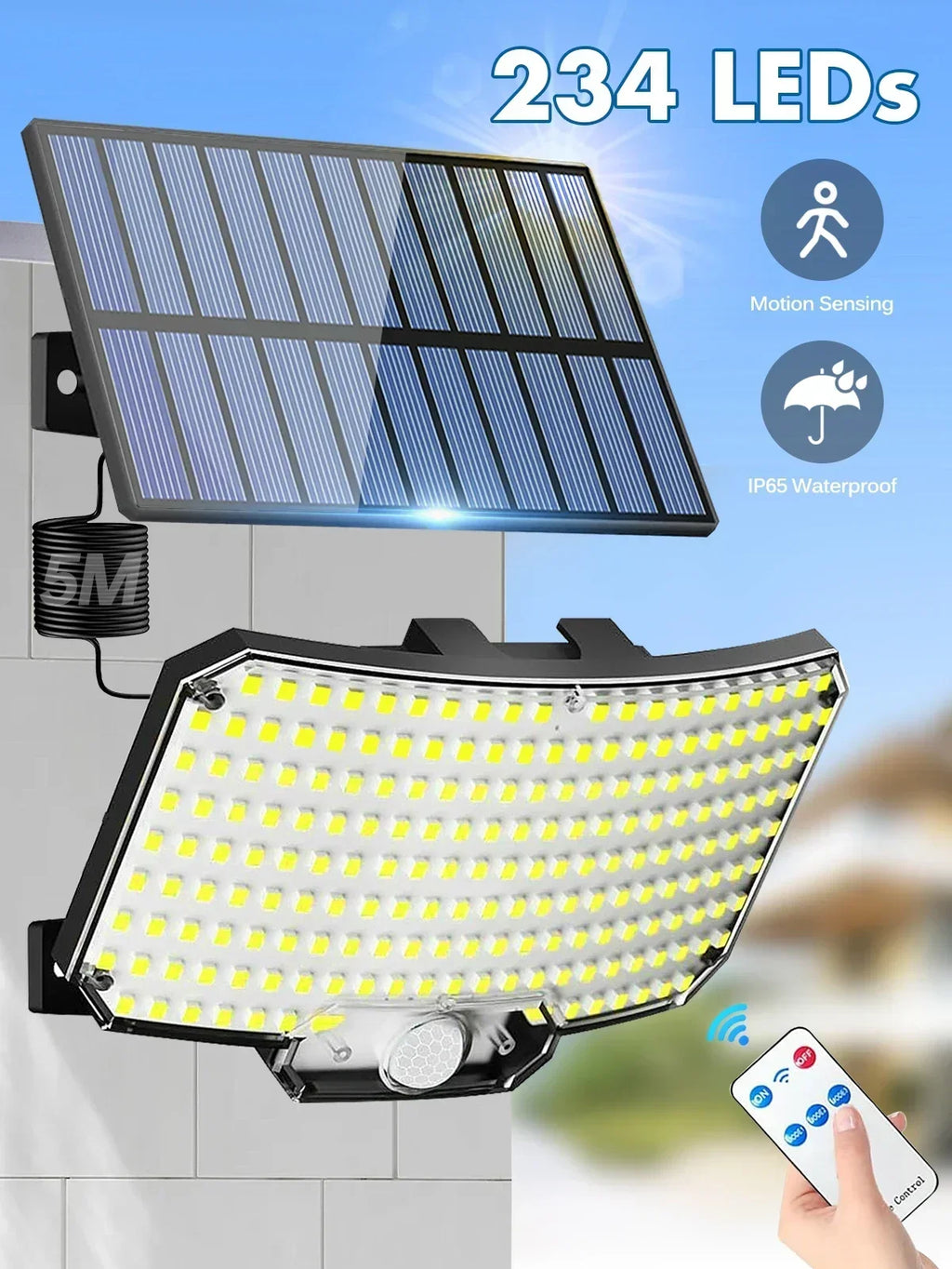 280/234/106 LED Solar Wall Lights Outdoor Motion Sensor Solar Flood Street Lamp with Adjustable Lighting Head For Street Gardens