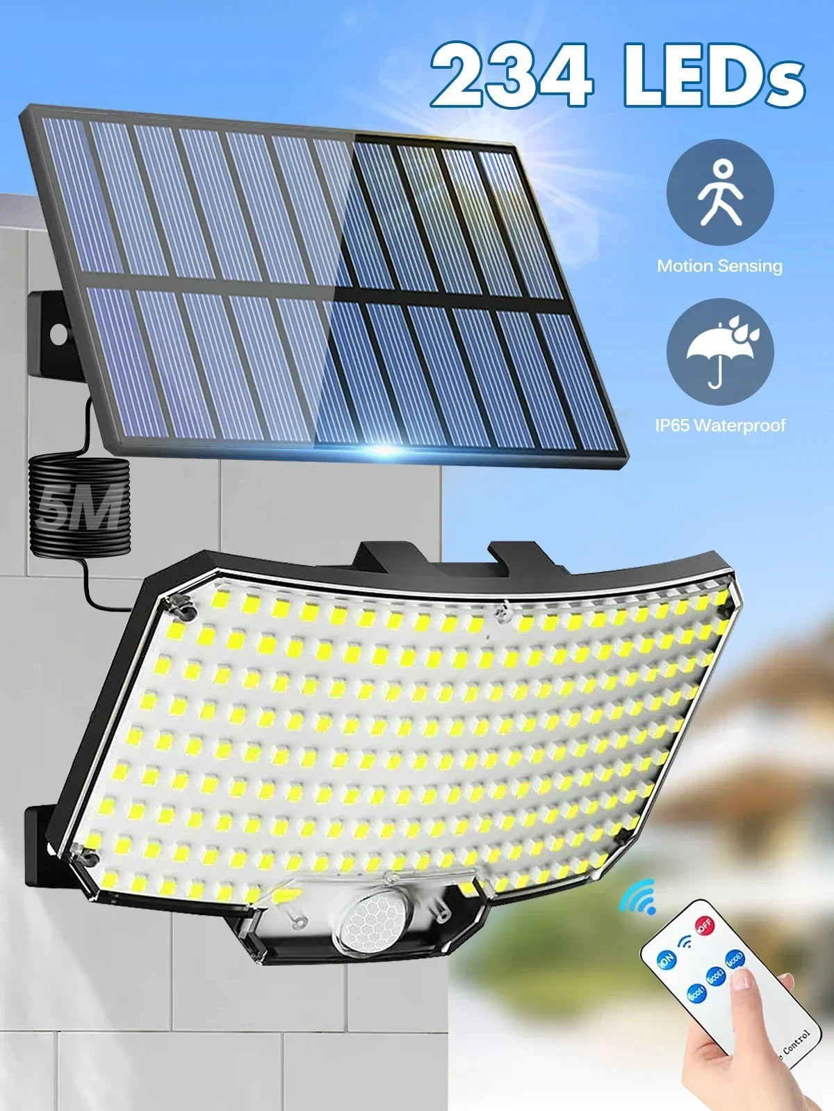 280/234/106 LED Solar Wall Lights Outdoor Motion Sensor Solar Flood Street Lamp with Adjustable Lighting Head For Street Gardens