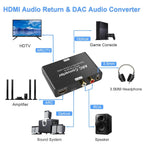 192Khz ARC Audio extractor HDMI ARC Return Extractor DAC Converter ARC SPDIF Optical to Optical 3.5mm L/R Stero Audio Extractor