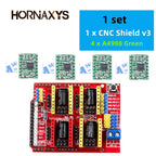 CNC Shield V3 Engraving Machine 3D Printe+ 4pcs DRV8825 Or A4988 Driver Expansion Board For Arduino + UNO R3 With USB Cable