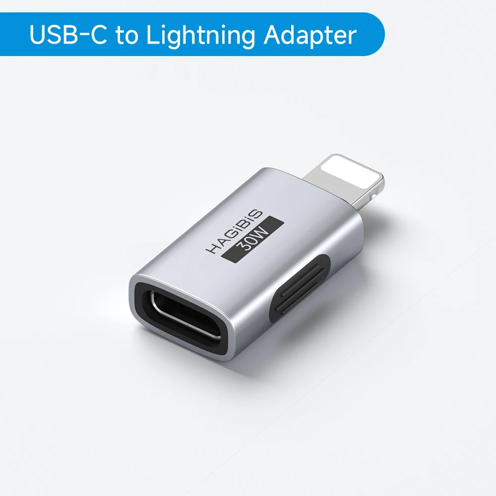 Hagibis USB C To Lightning Adapter Male to Female Charging Converter Data Transfer for iPhone 13/14 Pro Max Earphone Charging