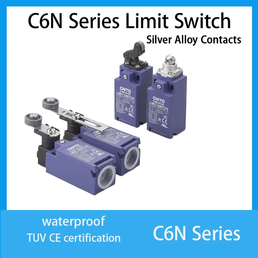 CNTD Micro Limit Switch C6N Series C6N‑101 C6N‑102 C6N‑111 C6N‑121 1NO1NC 10A 250V IP67 Waterproof For Automated Machinery