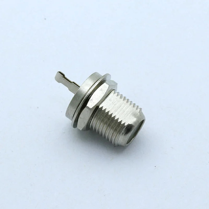 1PC Nickel Plated F Type Female Bulkhead Jack Socket Panel Mount Adapter RF Coaxial Connector for RF Lighting