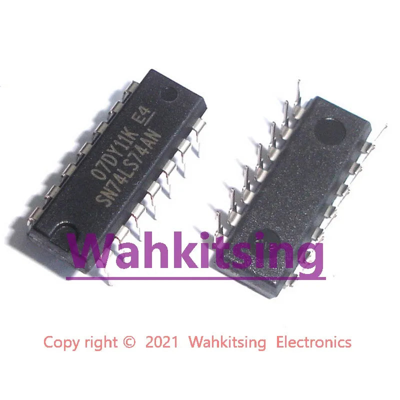 50 PCS SN74LS74AN DIP-14 74LS74AN 74LS74 Dual D-type Positive Edge-triggered Flip-Flops with preset and clear 14-PDIP Chip IC