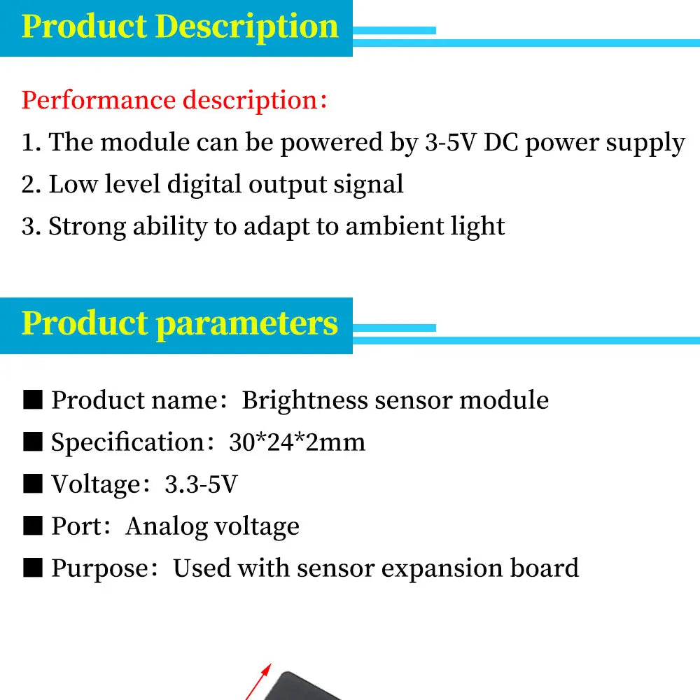 Stlxy Brightness Sensor Module Electronic Building Block Photoresistor Light Light Brightness Sensor Sensing Board For Arduino