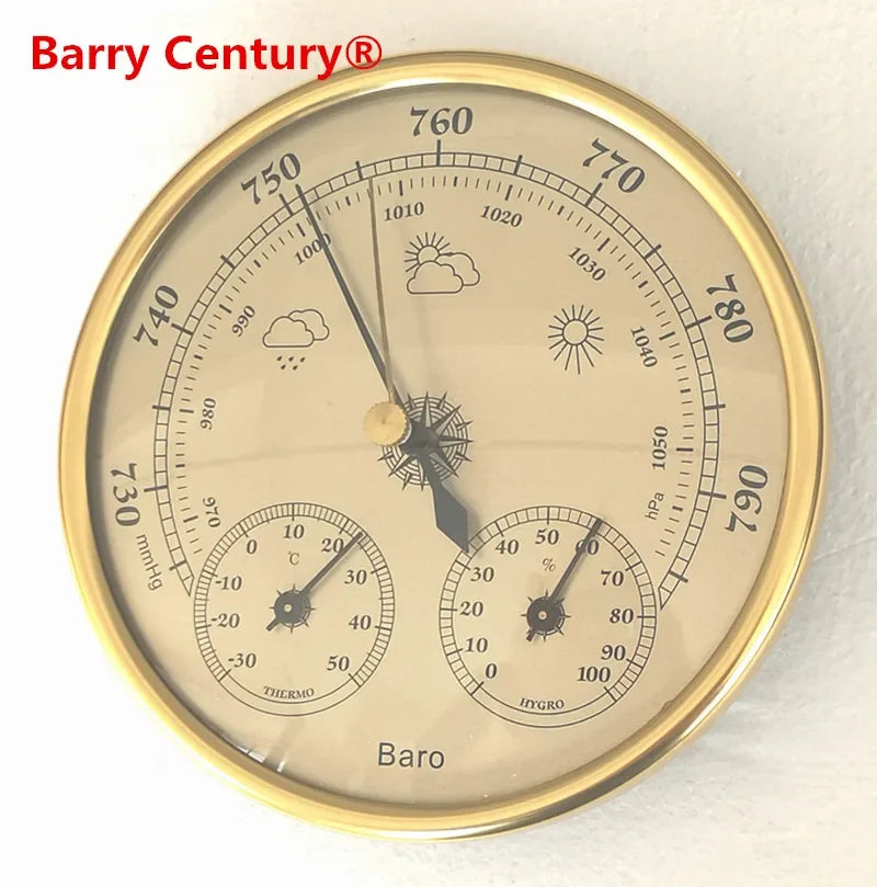High Quality Precision Aneroid 128mm 3 in 1 Barometer with Thermometer and Hygrometer Humidity Tester Meter Outdoor Fishing