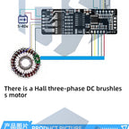 24W BLDC Motor Driver Module 5V-40V 2A Three-Phase PWM with Hall Sensor and Inductive Control