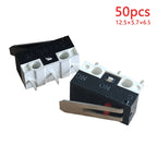 50PCS Small Micro Mouse Switch 12.5*5.7*6.5 Without Handle/Handle Length 8.5mm-15mm C NO NC 3 Pin 2A 125V AC Limit Switches