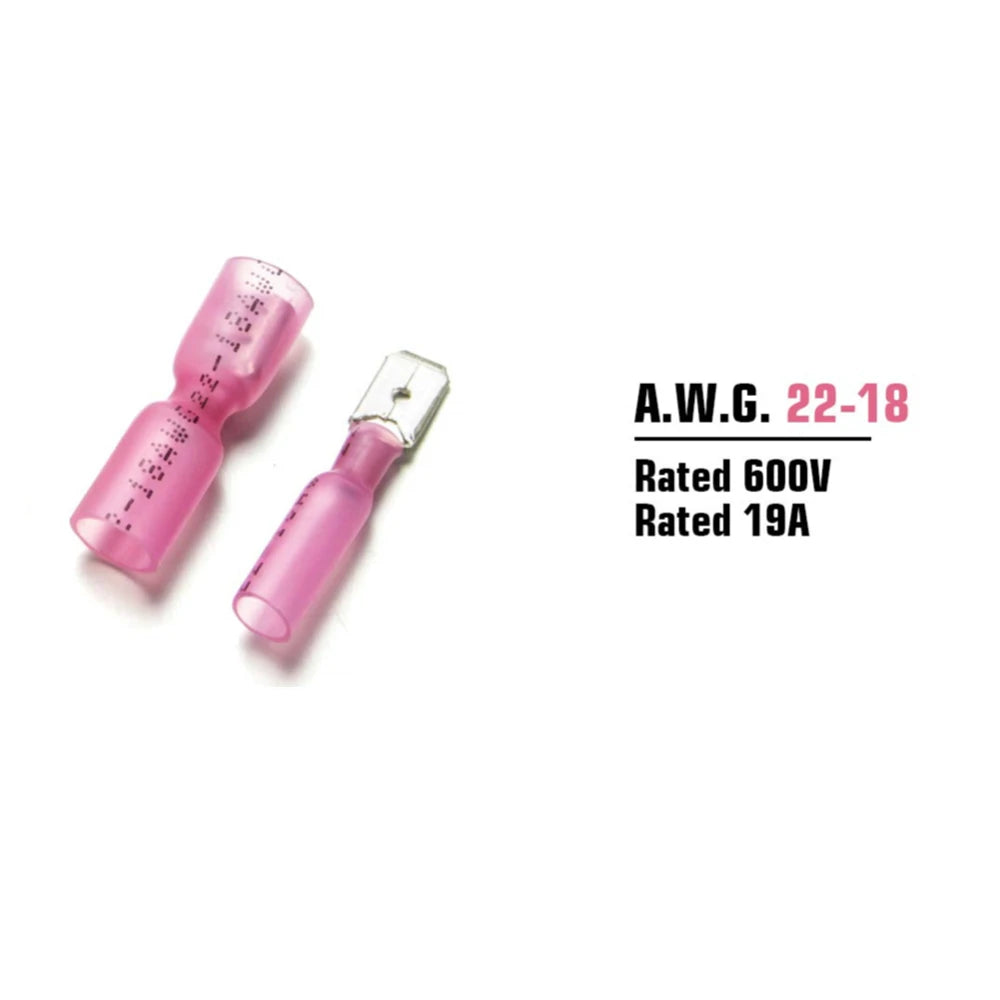 20/50/100PCS Male Female Heat Shrink Spade Crimp Terminal Waterproof Insulated Butt Electrical Wire Connector Cable Terminal Kit
