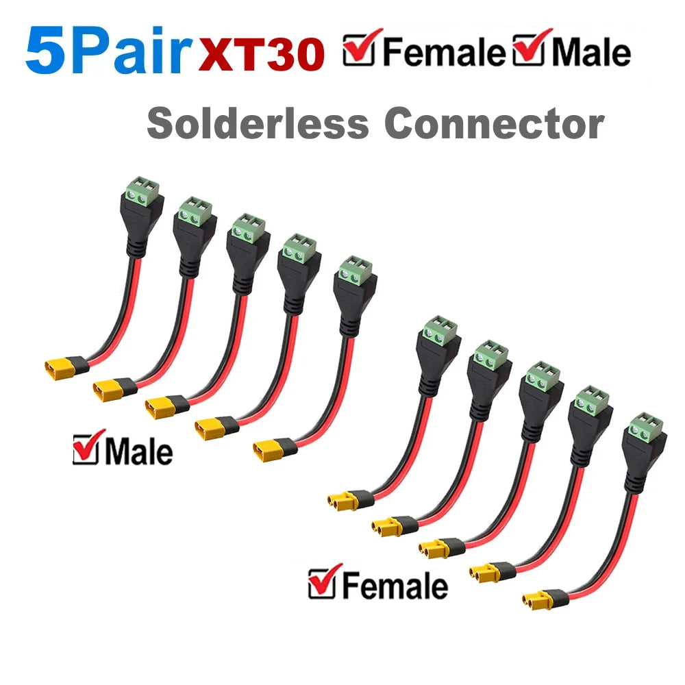 XT30 Connector Plug with Sheath Housing Male/Female XT30 Plugs and Welding Fixtures For RC Lipo Battery Cars Drones Airplane