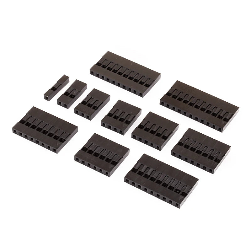 10/50Sets 2.54mm Single Row Dupont Connector 1-10Pin Plastic Housing Plug With Female Crimp Terminals
