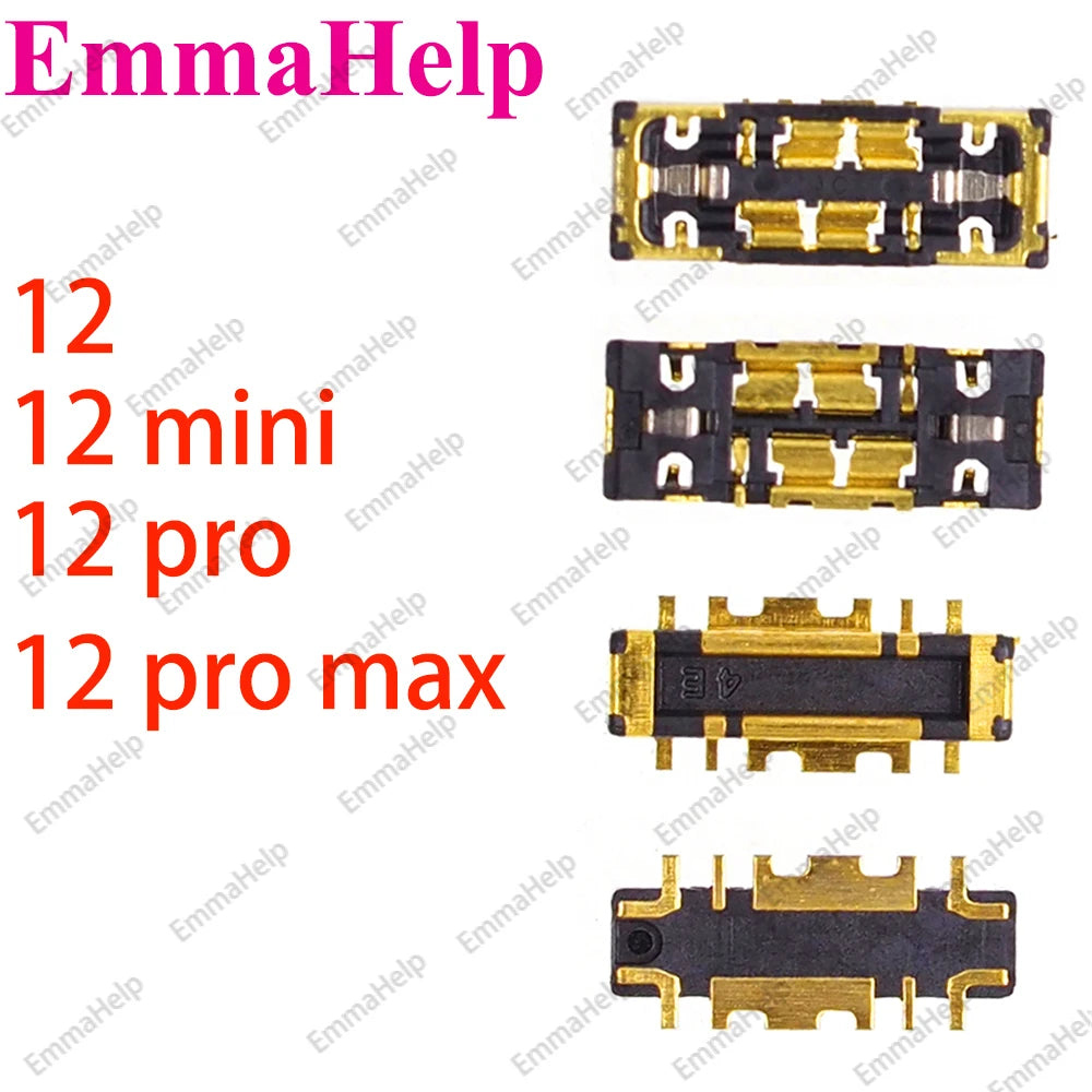 10pcs Battery FPC Connector Flex Cable For iPhone 14 15 Plus 13 12 11 Pro Max 7 6S X XR 8 Plus Clip Plug
