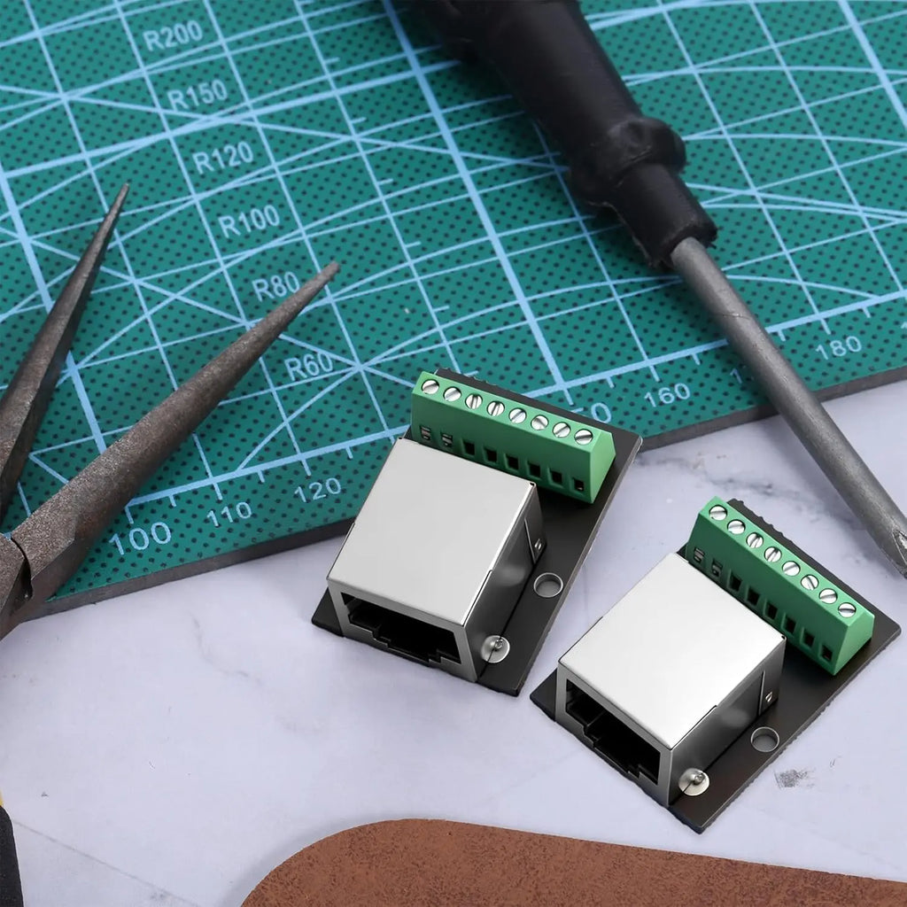 RJ45 Breakout Board, Ethernet Single Female Connector Breakout Board, Female Connector Breakouts Board, 2.54mm Pitch