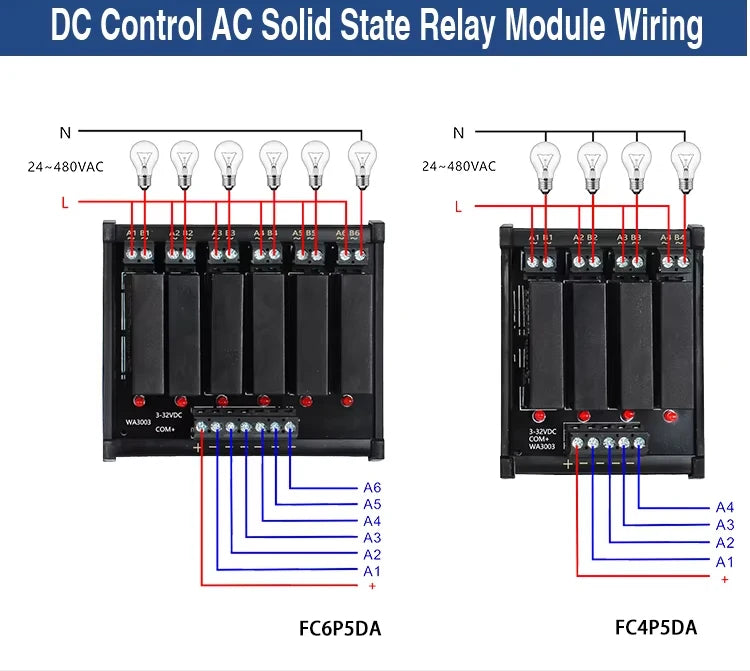 FCGK 1 2 4 6 8 Channel Solid State Relay Module PNP OR NPN Board 5V 12V 24V 32VDC PCB DC TO AC SSR Module