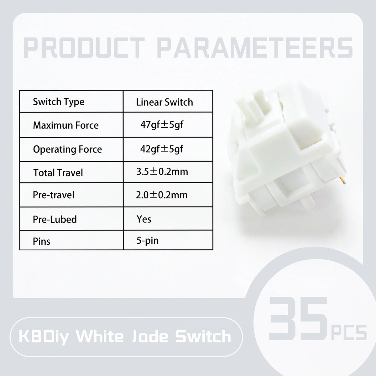 KBDiy Asura Switch Tactile MX Switches 50g for Gaming Mechanical Keyboard KIT Purple Factory Lubed Custom DIY 5Pins GMK67 Hi75