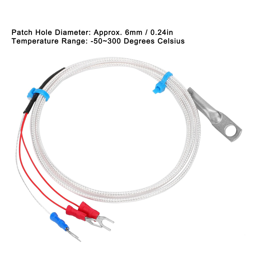 Temperature Sensor Probe PT100 Thermistor Temperature Measuring Probe Round Hole Patch Type Temperature Measuring Probe