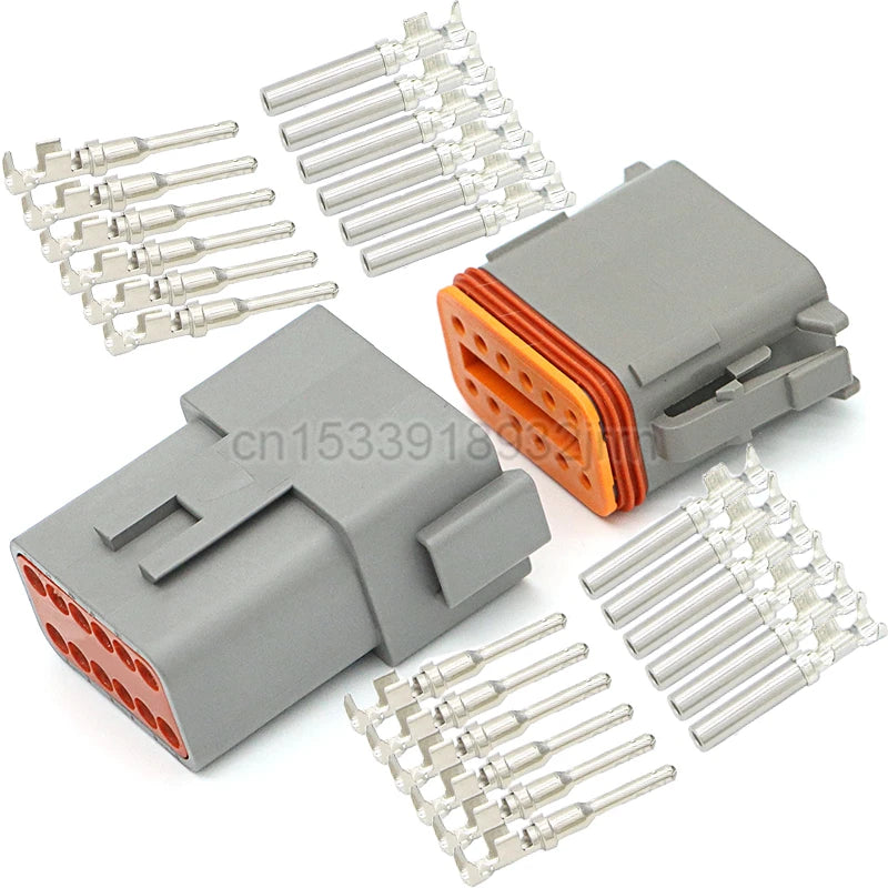 1Set DT Waterproof Automotive Connector Plug Kit DT06-2S/DT04-2P 3P 4P 6P 8P 12P Male Female Plug Socket For Automobile 22-16AWG