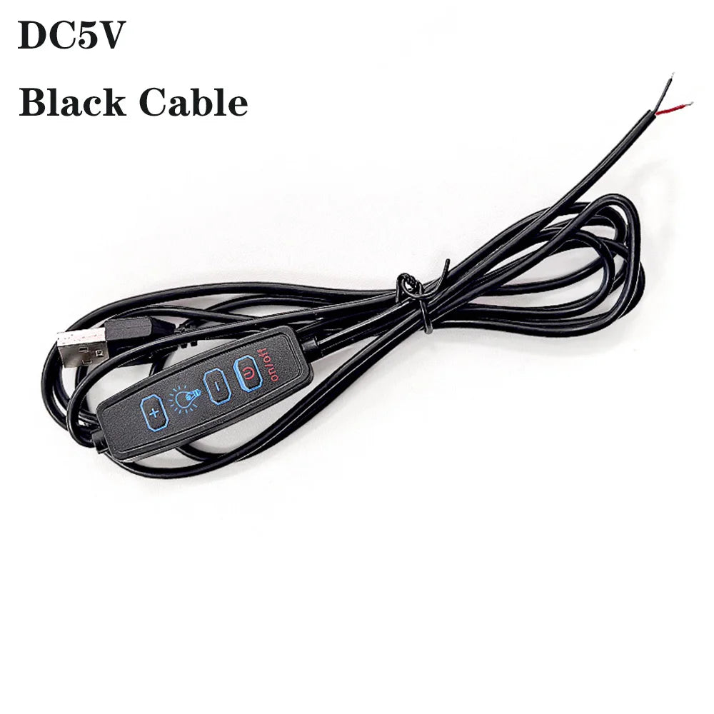 1Pcs USB Plug DC5V LED Light Source SMD5730 LED Light Beads Ring Chip with Black 1.5M Switch Cable 5W 10W 12W White /Warm Light.
