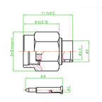 SMA Male (Female Pin)  Solder FOR Semi-rigid B3 RG141 RG402 Cable Connector 5/20/100PCS 1000V 6GHz