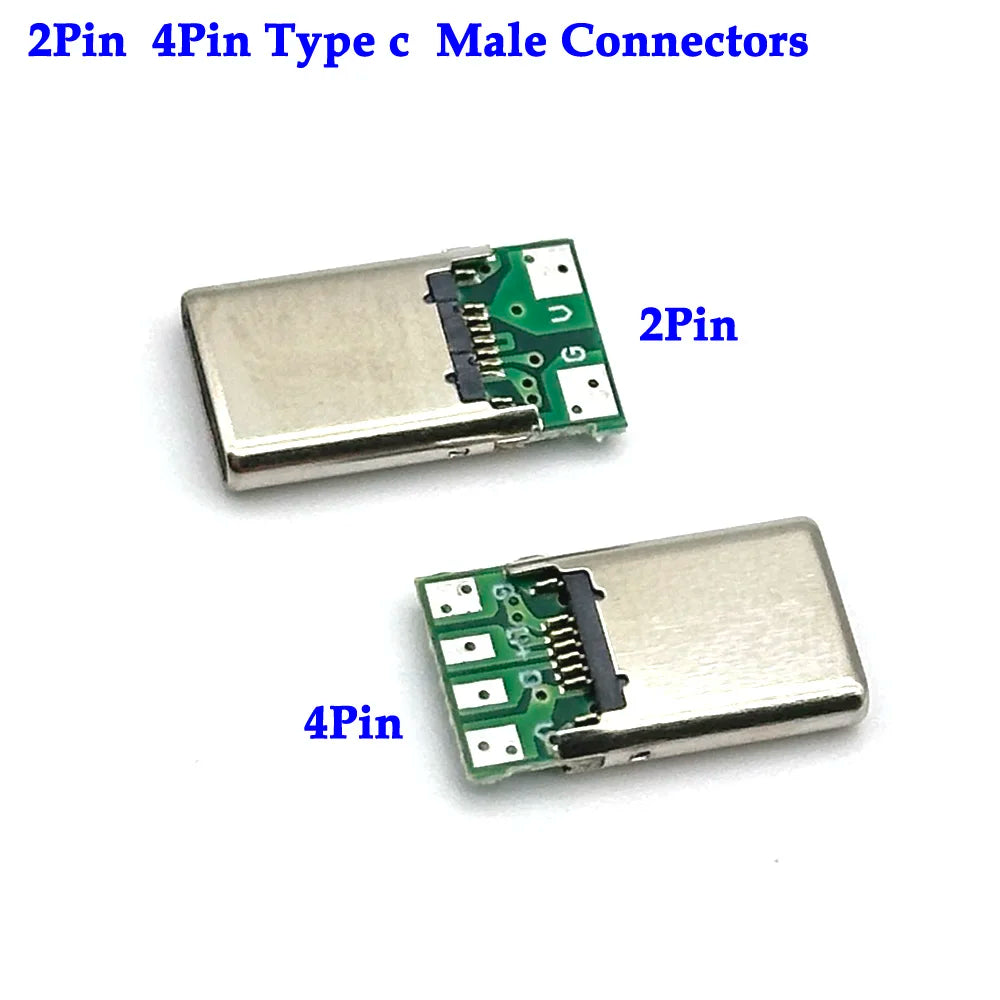 USB 3.1 2Pin 4Pin Type C Male Connectors Jack Tail 16P USB Male Plug Electric Terminals Welding DIY Data Cable Support PCB Board