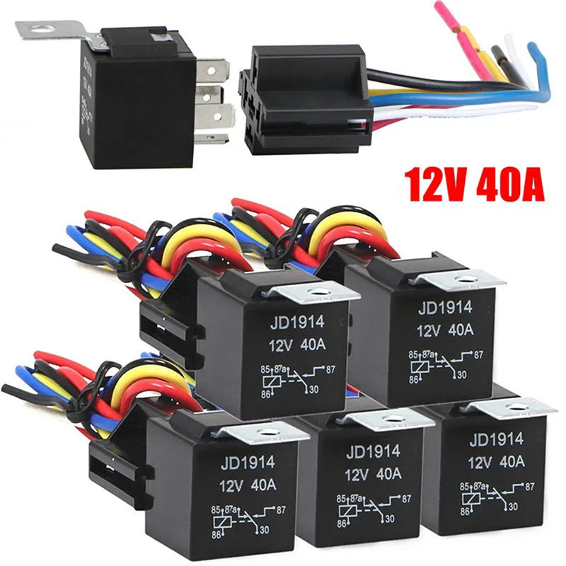 1PCS Waterproof Automotive Relay 12V 5Pin 40A Car Relay 12V 5Pin With Relay Socket