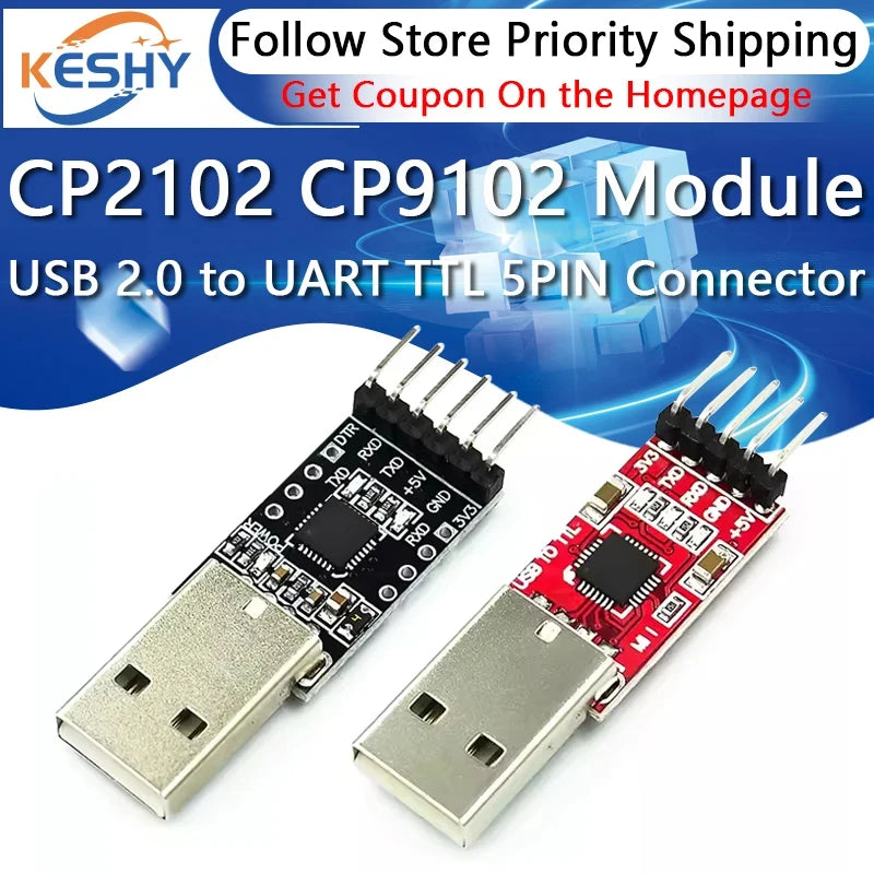 CP2102 USB 2.0 to UART TTL 5PIN Connector Module Serial Converter STC Replace CP2102 CP9102 USB for Aduino USB to TTL Download