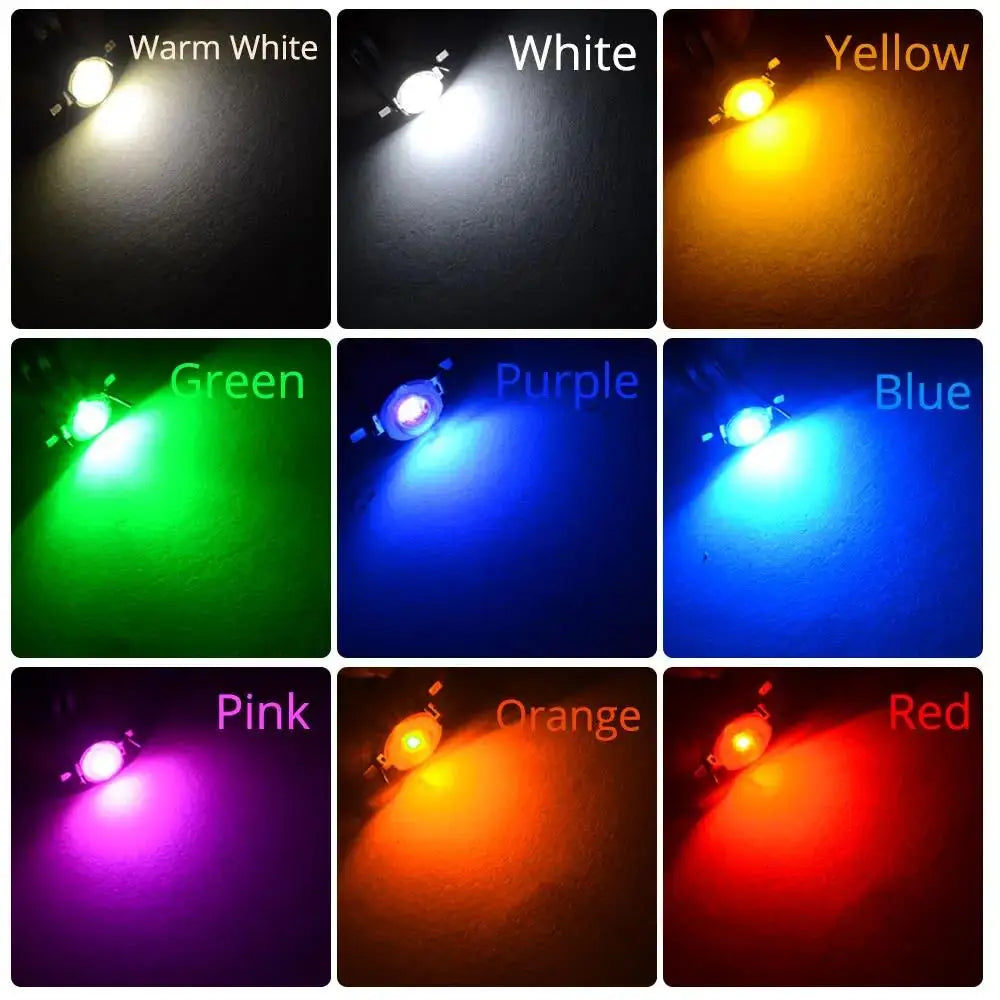 10pcs 3W High Power LED Chip Lamp Bulb 110-120LM Bead Line Emitter Diode White Red Green Blue Yellow DIY Led Light Decoration