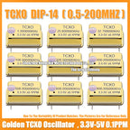 TCXO DIP-14 24.576M 24.576MHZ Gold Plated Rectangular Temperature Compensated Crystal Oscillator Golden 3.3V-5V 0.1PPM