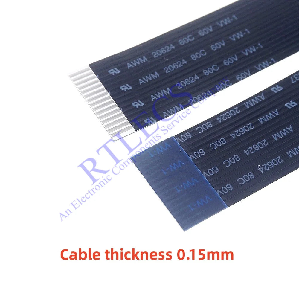2 10 100 Pcs FPC Flexible Flat Cable FFC 15 PIN 1.0  MM Reverse Opposite 80 150 300 400 500 600 1000 2000 Black for Raspberry Pi