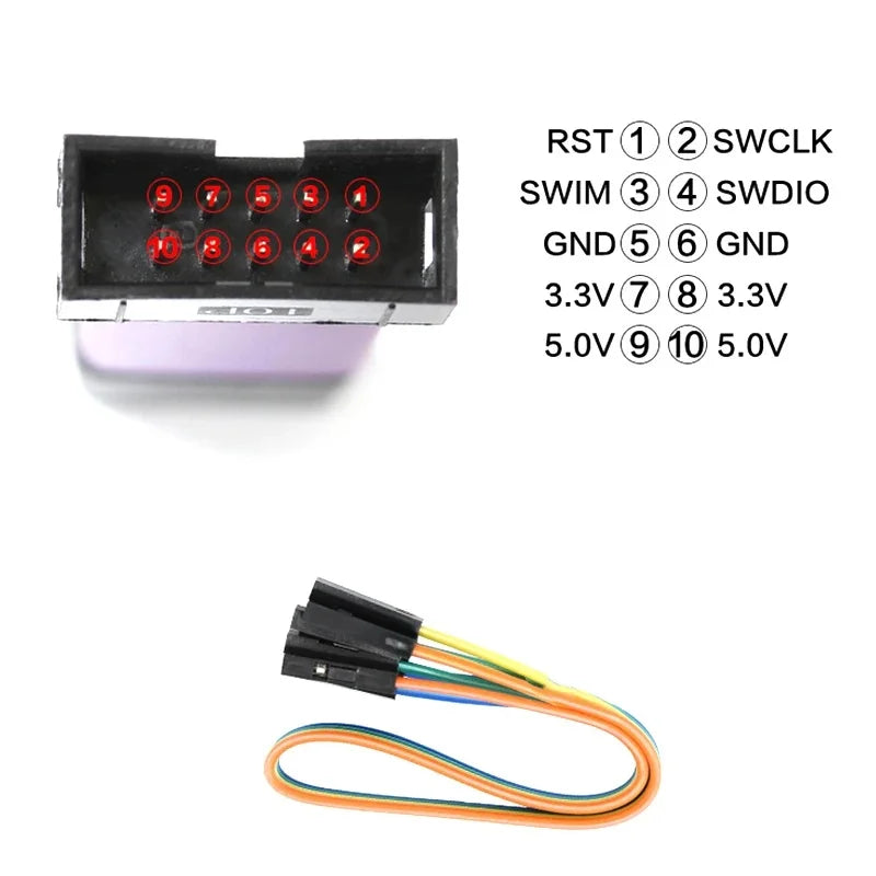 1/5PCS ST LINK Stlink ST-Link V2 Mini STM8 STM32 Simulator Download Programmer Programming With Cover A41 for Arduino