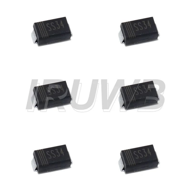 50pcs DO-214AC Model 1N5822 SS34 SMD Diode 3A/40V Schottky Diodes SMA Package Type A
